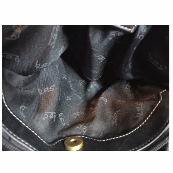 BOC Born Shoulder Purse Bag Flap Zipper Bucket Black Faux Leather - Picture 9 of 13